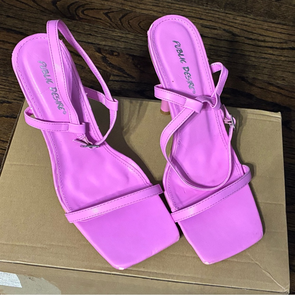 Public Desire Pink Strappy Heels